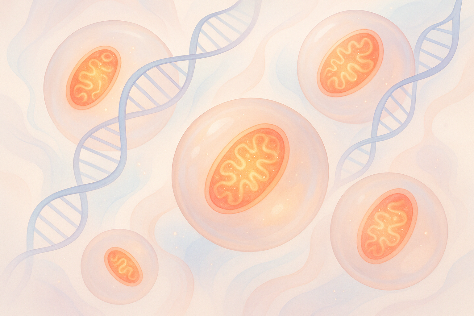 Modern but soft depiction of health at a cellular level